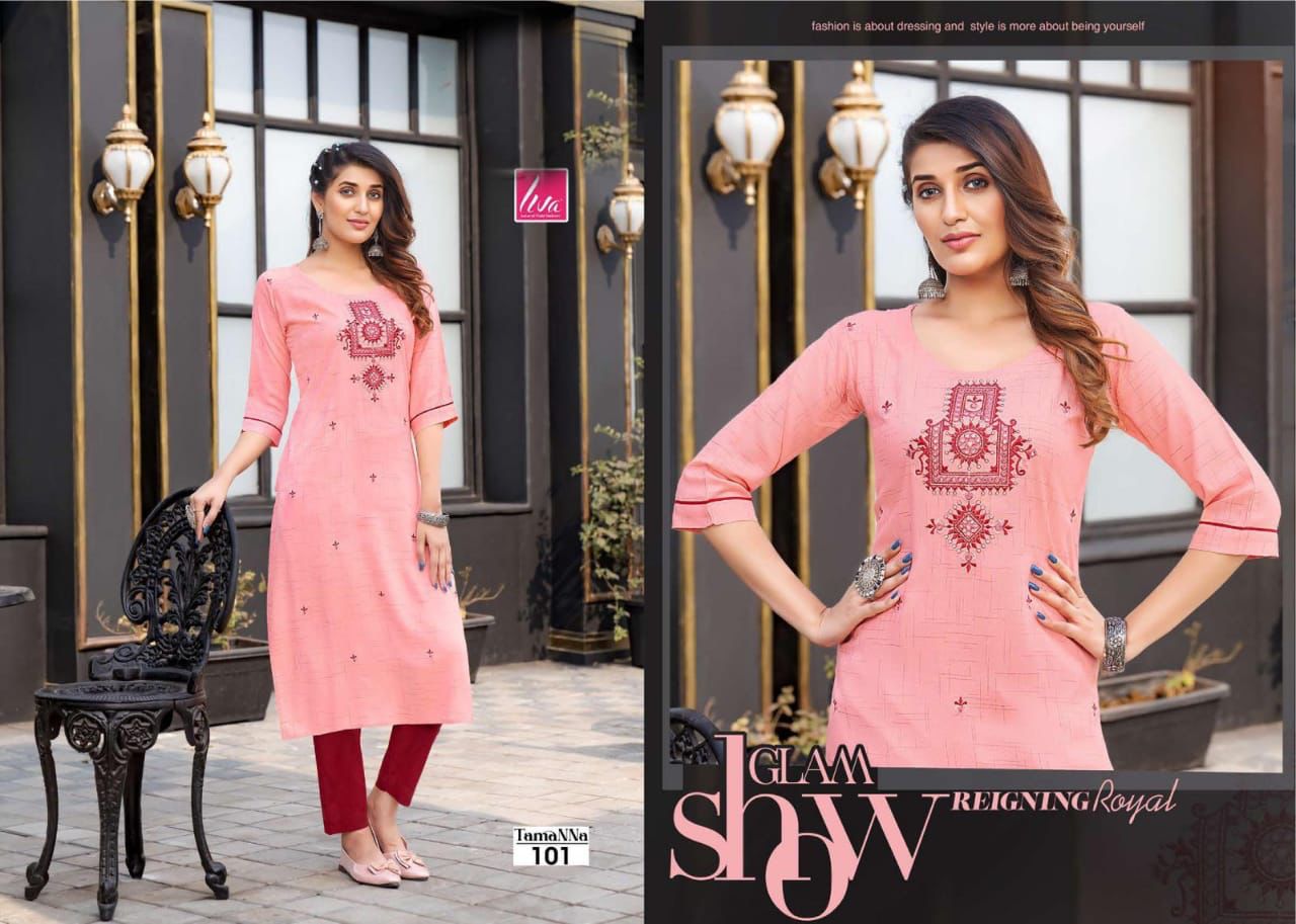 Tamanna 101 Fancy Regular Wear Designer Rayon Kurti Collection